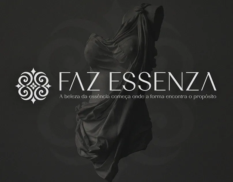 Identidade visual FAZ ESSENZA — clínica de medicina estética